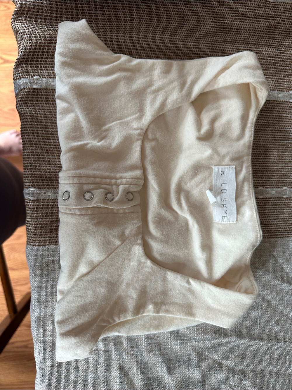Cream Ribbed Snap-Front Bodysuit - Picture 2 of 2